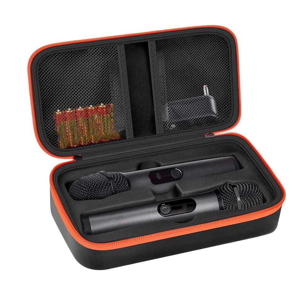 Portable Shockproof Wireless Microphone Case Adjustable Drop Proof Microphone Carrying Case Handheld Mic Travel Bag Travelling