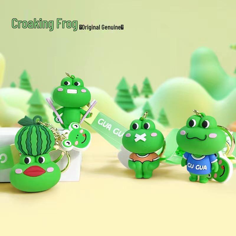 Realistic Croaking Frog Keychain & Backpack Accessory - Silicone Figurine Keyring | Couple Ornament & Small Christmas Gift