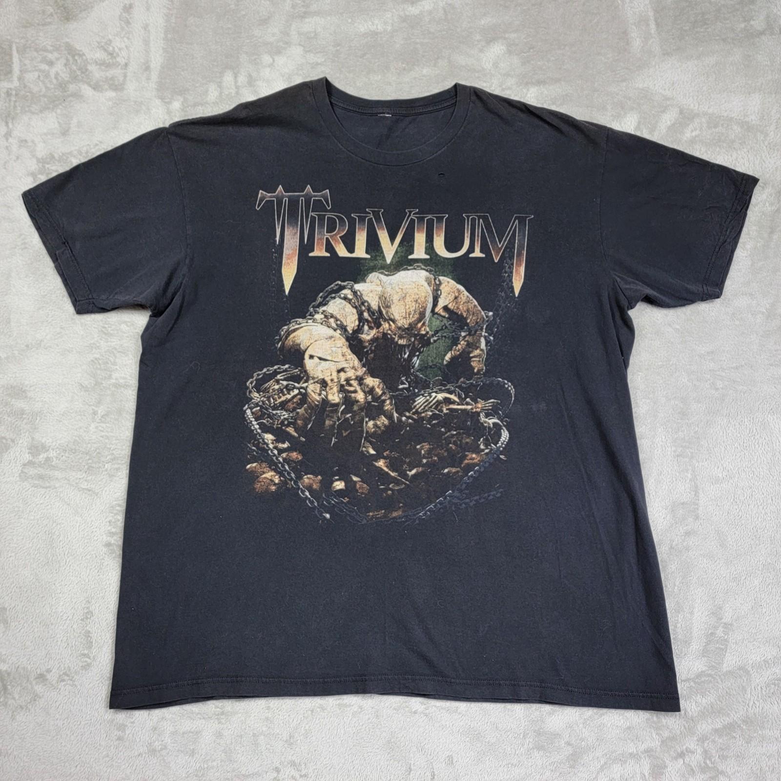 Vtg TRIVIUM American Heavy Metal Band Black Fader Shirt 2XL XXL 100% Cotton RARE Unisex T-Shirt XXXXL