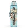 1PC Floral Cross Religious Faith Art Print 750ml Color Plastic Sports Water Bottle Leakproof Flip Straw Lid Suitable for Sports Office Home Use