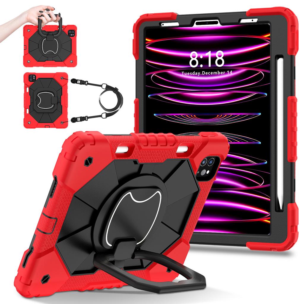 306 ° turntable suitable for iPad protective case, universal silicone stand, anti drop handheld flat shell with pen slot