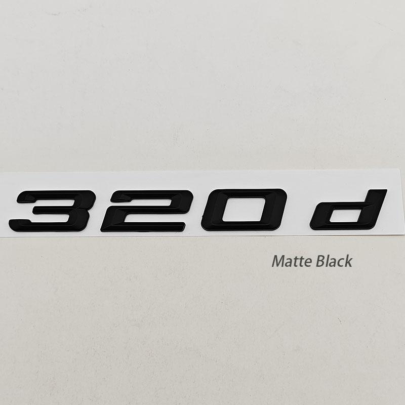 3D ABS Matte Black Car Letters Logo 320d 320i Emblem Sticker Rear Trunk Badge For BMW 320d 320i E90 E91 F30 F31 Auto Accessories
