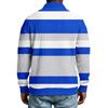 Men's Striped Single Breasted Long Sleeved Shirt With Collar And Pockets  Casual Sports T,shirt