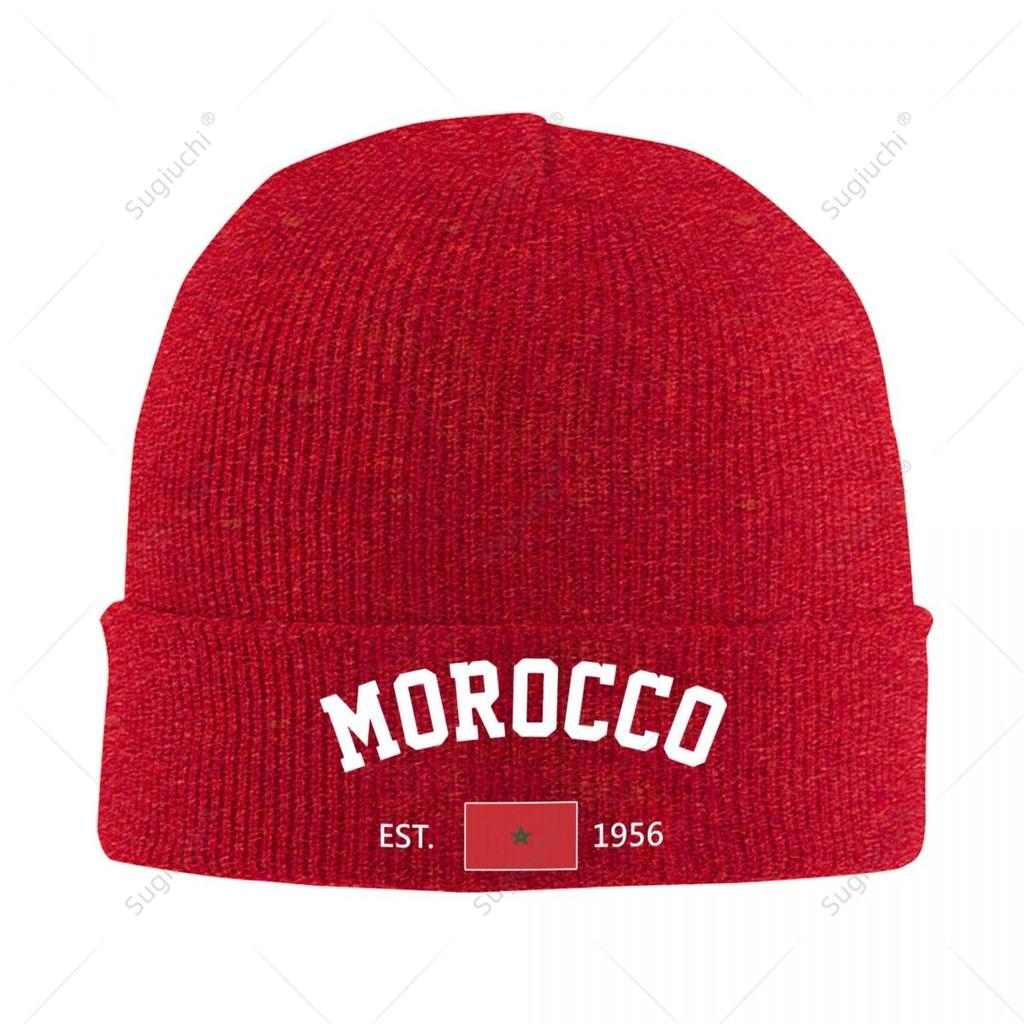 Knitted Hat Unisex Morocco EST Independence Day For Unisex Women Boys Winter Autumn Beanie Cap Warm Bonnet