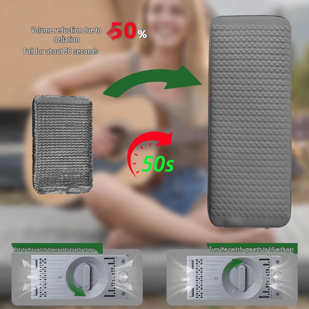 Auto-Inflate Sleeping Pad with Built-in Electric Pump for Outdoor Camping