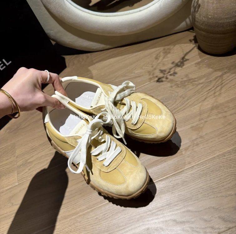 

Кожаная обувь Dexun платформа весна 2025 новая мода универсальная повседневная обувь кожаная шнуровка спортивная обувь женская обувь 40 лимонно-желтый