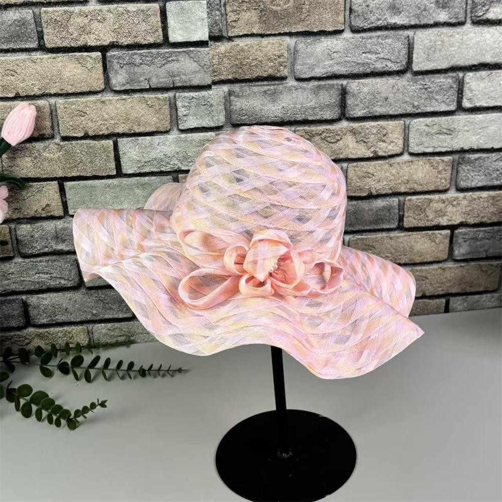 Women'S Spring Summer Thin Style Sun Hat Big Wave Western Fisherman Beach Sunscreen Hat Elegant Temperament Hat