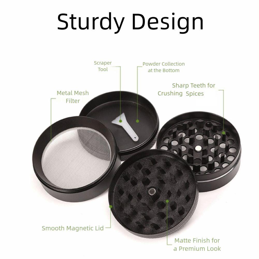 Grinder Zinc Alloy 4-Layer Grinder 40mm Size Non-Stick Coated Metal Grinder Pollen Scraper Portable Grinder Rolling Accessories