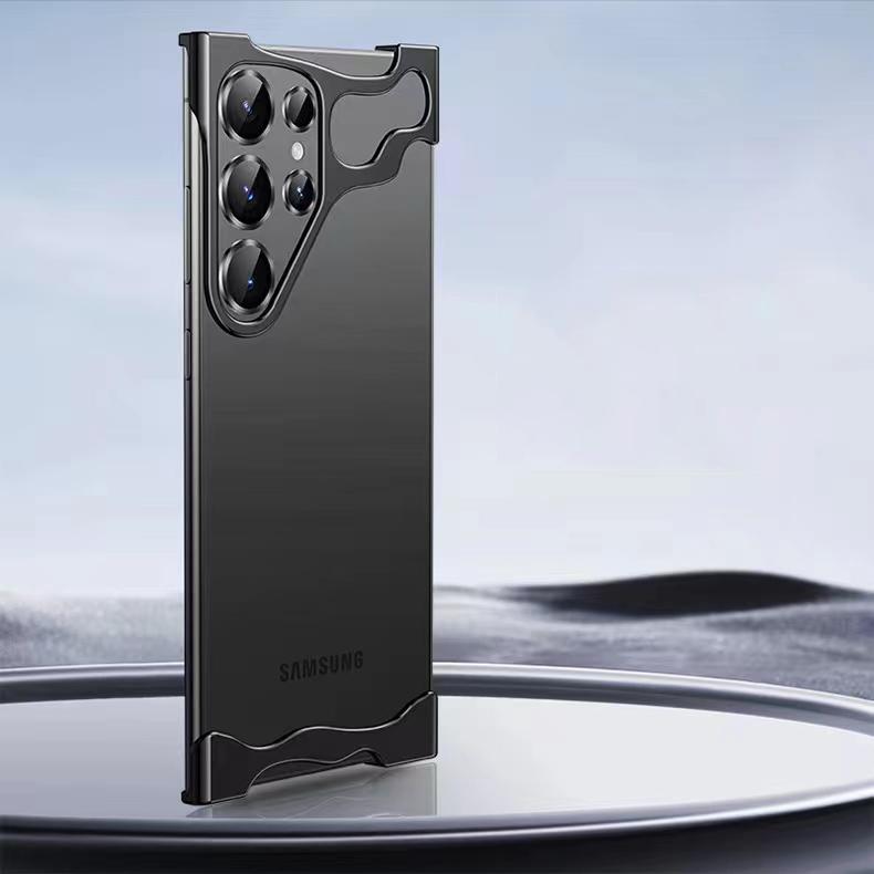 Luxury Alien Irregular Metal Phone Case For Samsung Galaxy S25 S24 S23 Ultra Plus Aluminum Bumper With Lens Film Protection Cover