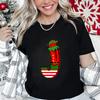 Womens Christmas Alphabet AZ Graphic Print Tshirt Holiday Casual Top with Santa Letters Perfect for Xmas Party Street Wear