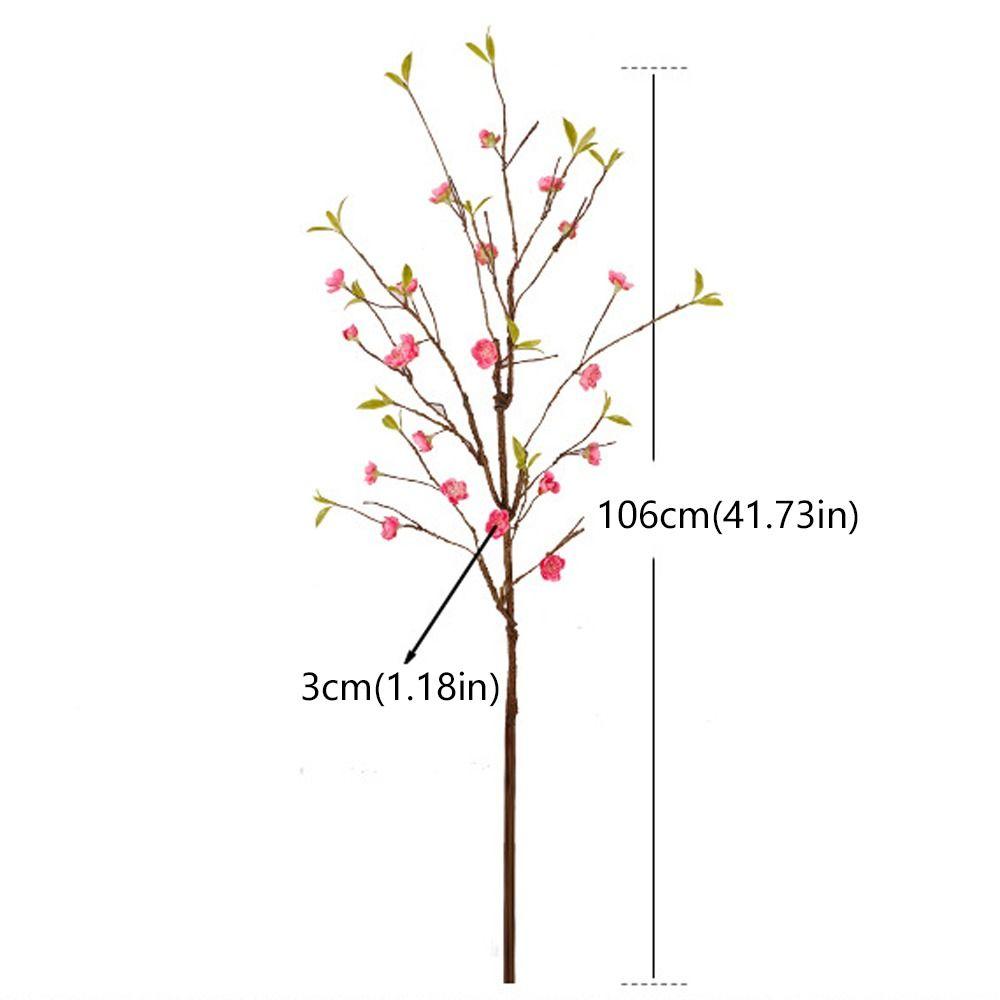 Chinese Style Artificial Plum Blossom Branch Elegant Plastic Simulation Silk Plums Blossom Handmade Realistic Fake Flower