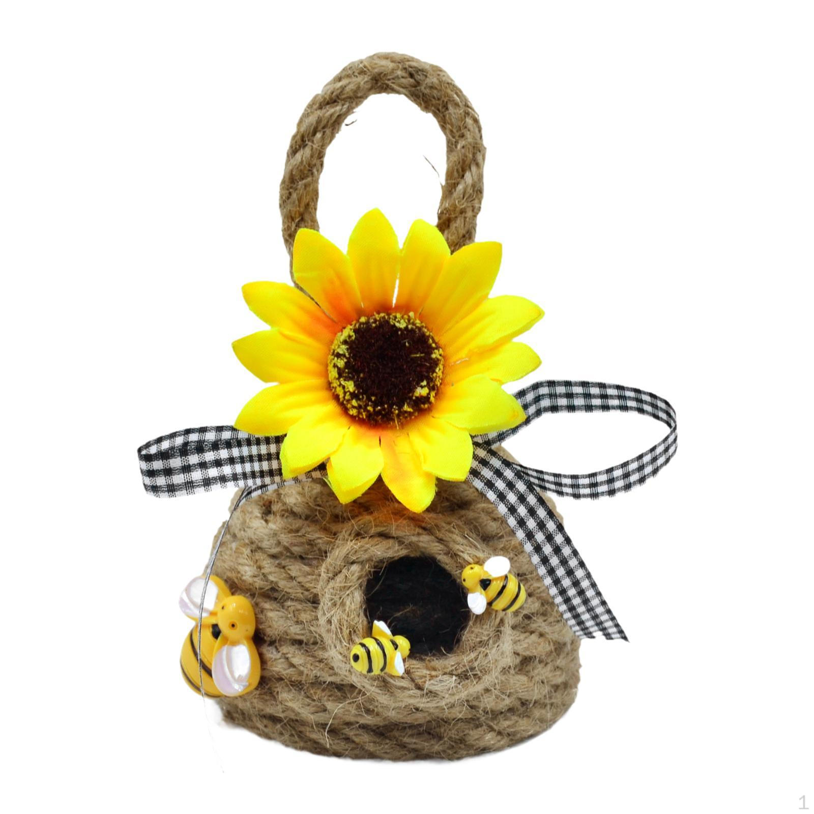 Handmade Honeycomb Decoration, Compact Hanging Beehive, Jute Rope Beehive Decoration