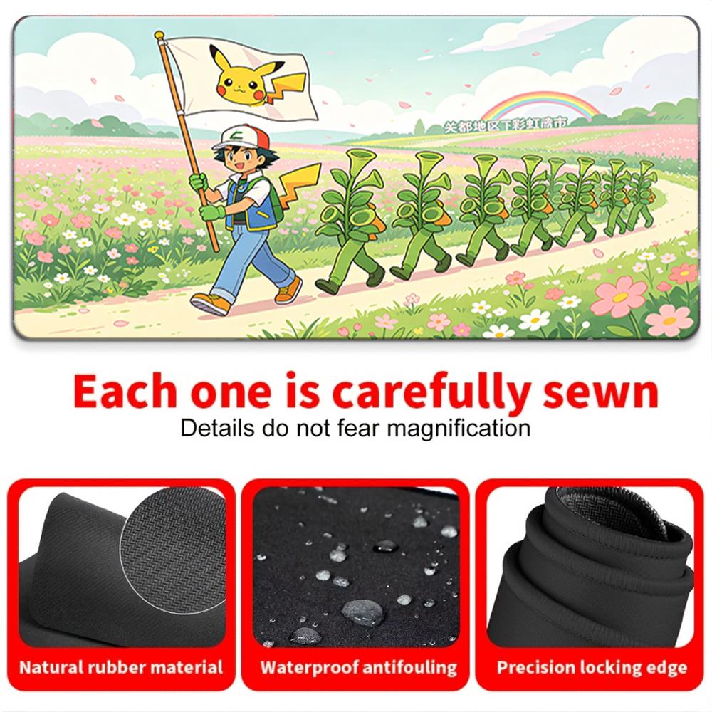 Pokemon Ash Bulbasaur Sunset Lake Gaming Mouse Pad with NonSlip Rubber Base 30x80x0.2cm