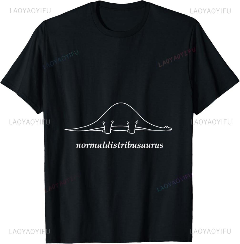 Math Statistics Normal Distribution Dinosaur Geek Tshirt  Print Original Design Gifts T Shirts Funny Shirt Camiseta Hombre