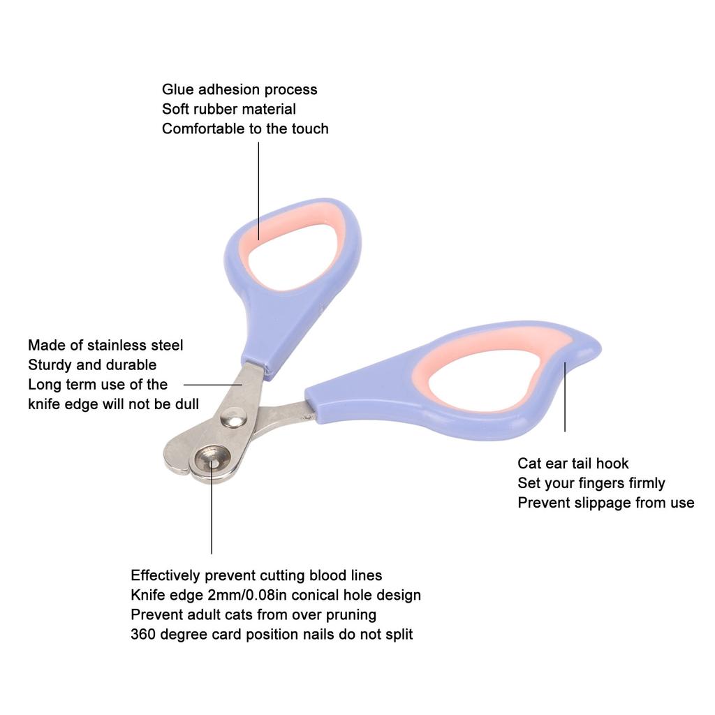 Tiernagelschere Professionelle Reinigung Schönheit Edelstahl Katzennagelschneider für Kleine Mittelgroße Große Katzen Haustiere