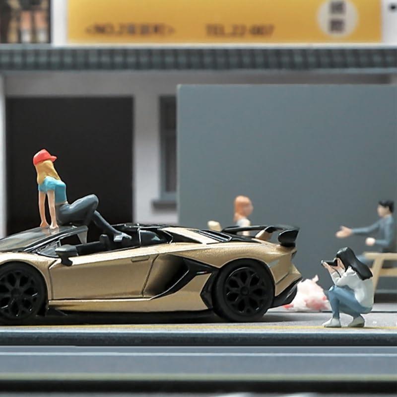 1:64 Scale Hand Painted Resin Collectible Figure Miniature Model Accessories Realistic Photographer Figure Model Gift