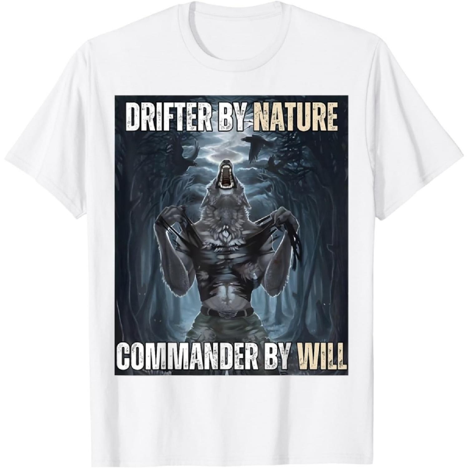 BaruToW Drifter by Nature Commander by Will Cool Alpha Wolf Meme T-Shirt S