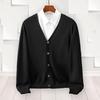 Fall Winter Men Cardigan Sweater V Neck Single-breasted Solid Color Long Sleeve Loose Knitted Buttons Soft Warm Casual Sweater Coat