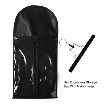 Hair Extensions Storage Bag With Metal Hanger Durable Carrier Case Zipper Design