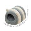 Hare-Fleece Cave Pet Cozy Bed Striped Thick for Bunnies