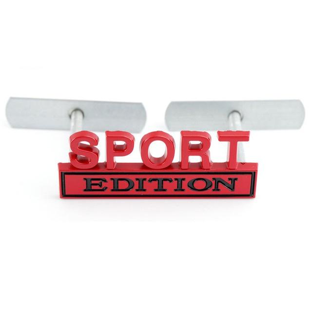 1Pc 3D Metal Sport Edition Logo Car Front Grille Badge Side Fender Rear Trunk Emblem Sticker Decal