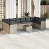 Vidaxl 11-Cz. Set di Mobili da Giardino con Cuscini, Rattan PE Grigio