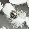 Men's Artistic Retro Floral Stainless Steel Ring - Central European Classic Design