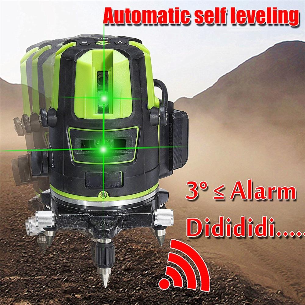 5 Lines 360° Rotary Green Laser Level Cross Self Leveling Measure Tool Outdoor