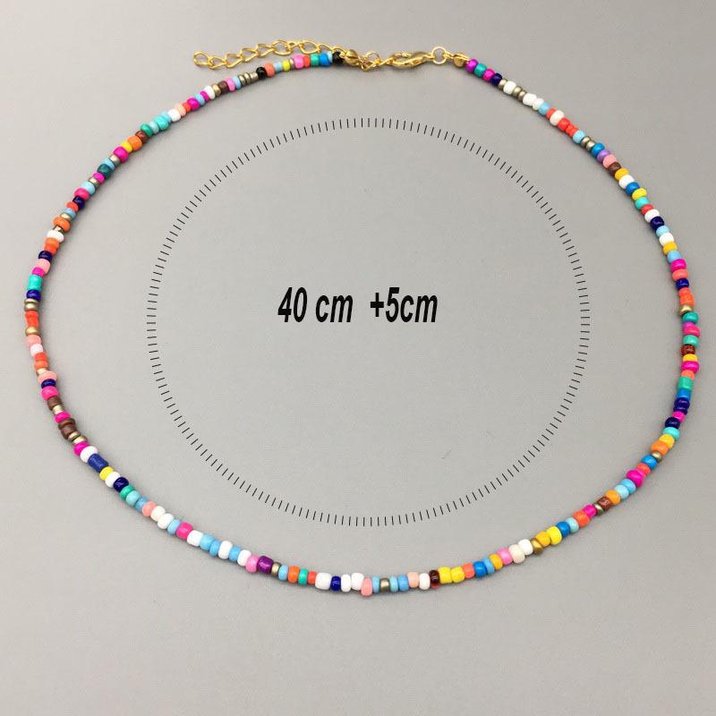 Bohemia Summer Classic Multicolor Rice Bead Chain Pendant Necklace for Women Fashion Charn Beach Collar Jewelry Gift Wholesale