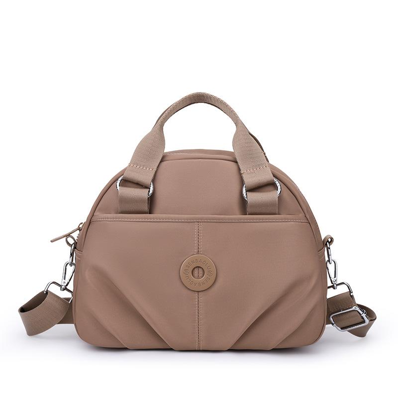 Women's Wrinkled Bag Solid Color Handbag Middle-aged Mother Bag Large Capacity Shoulder Crossbody Bag