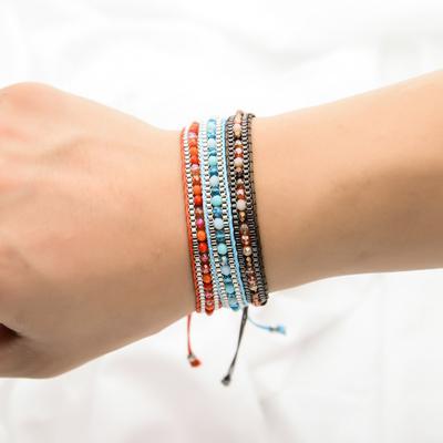 Woman Men Handmade Bohemia Weave Adjustable Rope Chain Crystal Charms Bracelets Wristband Fashion Jewelry Gift