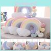 Colorful Rainbow Plush Sofa Pillow Cushion For Cozy Home Decoration And Playtime Fun
