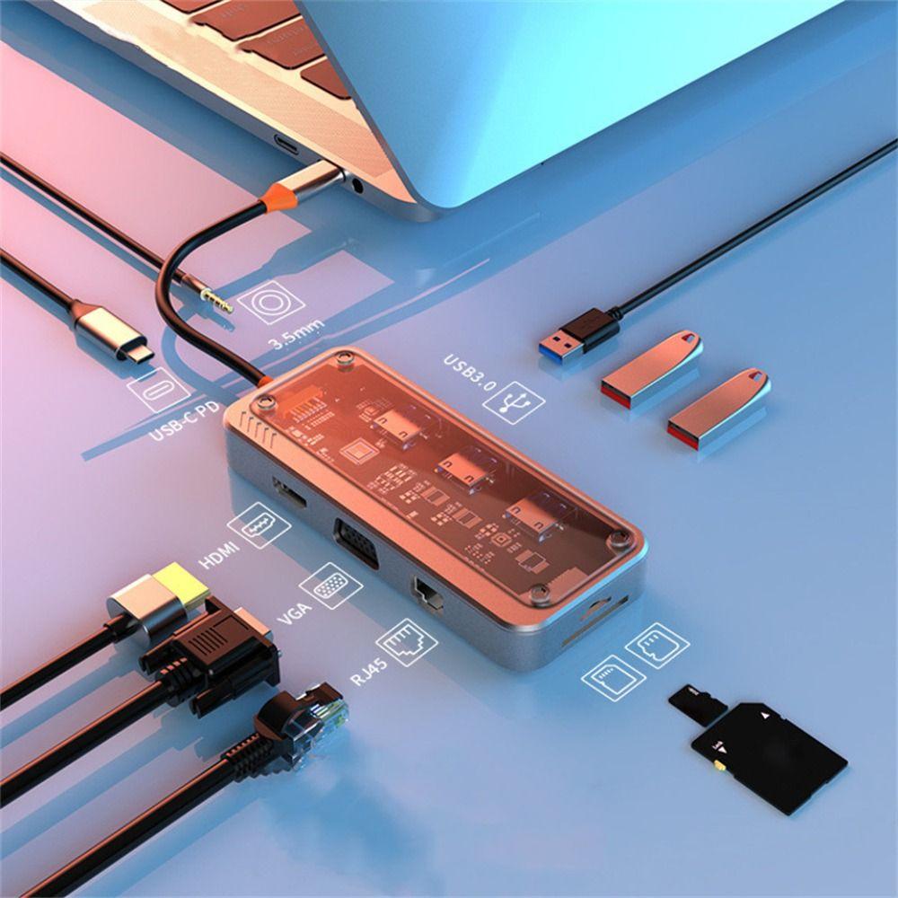 

1 расширитель USB 3.0, устройство чтения карт памяти, 4K HDMI-совместимый Ethernet-адаптер, док-станция USB HUB Type-C