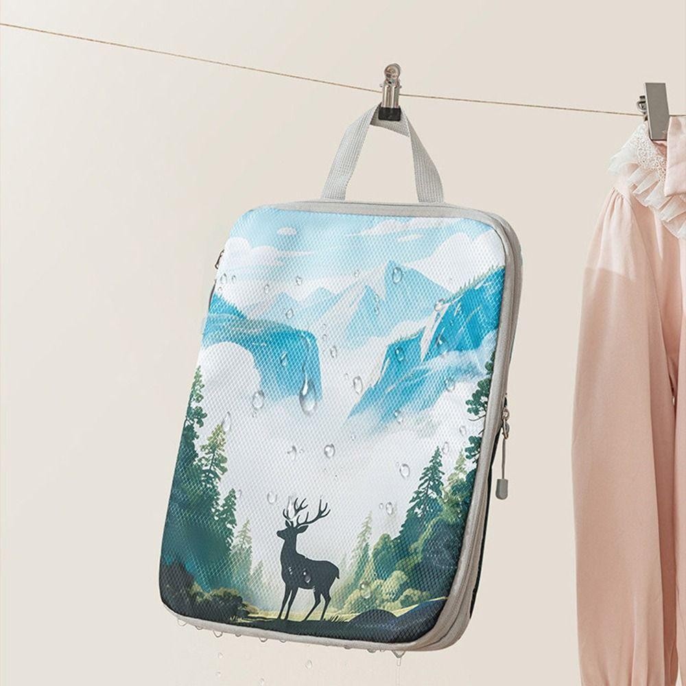 Foldable Travel Storage Bag Large Capacity Compression Packing Cube Printed Travel Organizer  Shoes