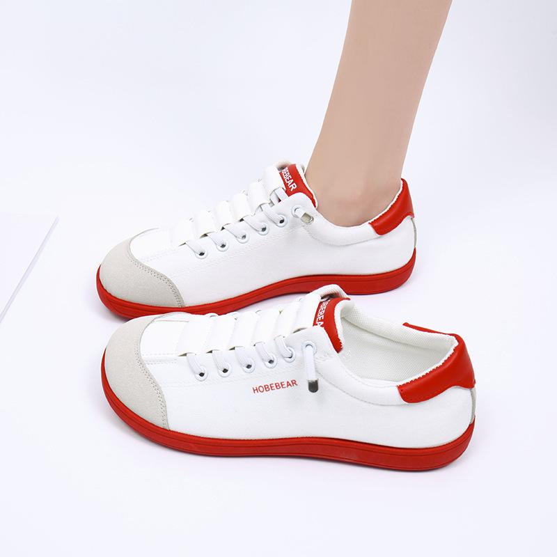 Popular foreign trade large size breathable one-pedal canvas wide last couple cloth shoes little white shoes wide head barefoot shoes women