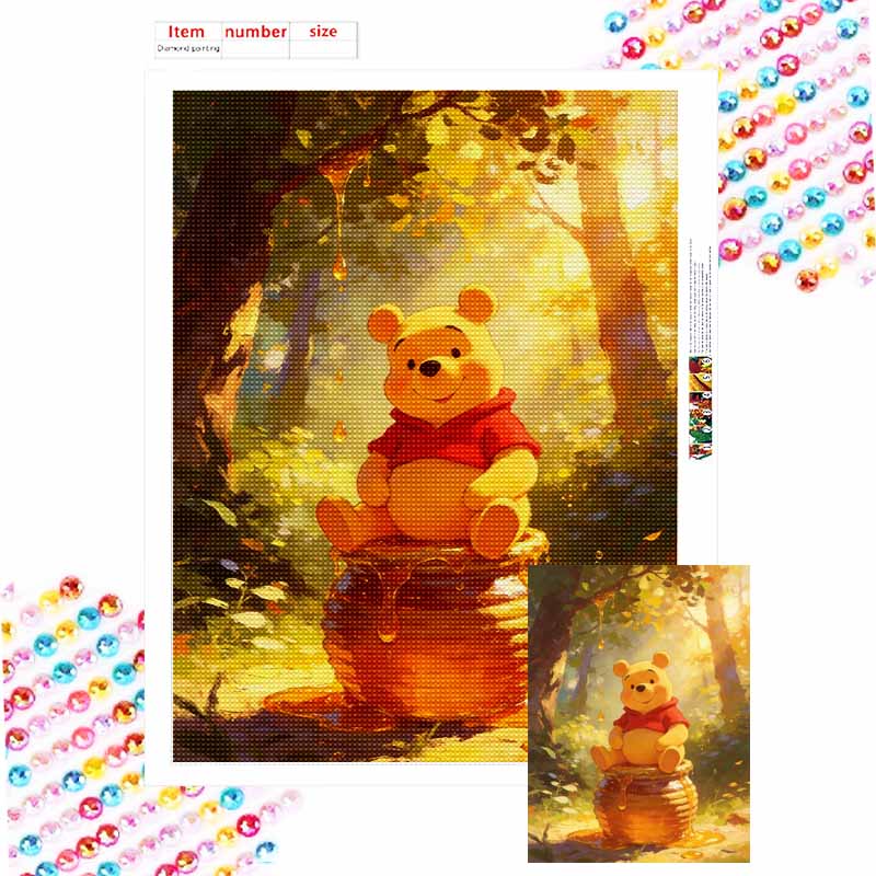 Disney Winnie The Pooh Honey Pot Diamond Painting Art Kit Mosaic Handmade Diy Gift Home Decor
