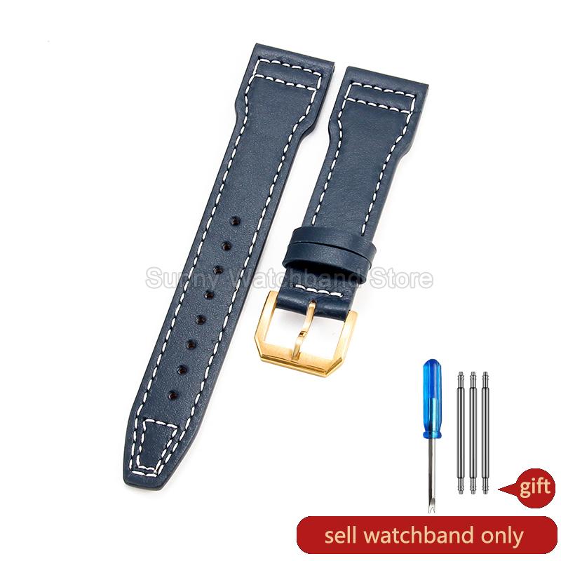 Coffee Black 20 21 22mm for IWC Portofino Le Petit Prince Portugieser Cowhide Watch Band Special Interface Needle Buckle Durable
