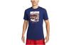 T Shirts Men's Dark Blue Crew Neck Moderate DX4194-421