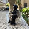Middle Finger Toilet Death Statue Resin Crafts Ornaments Halloween Decorations