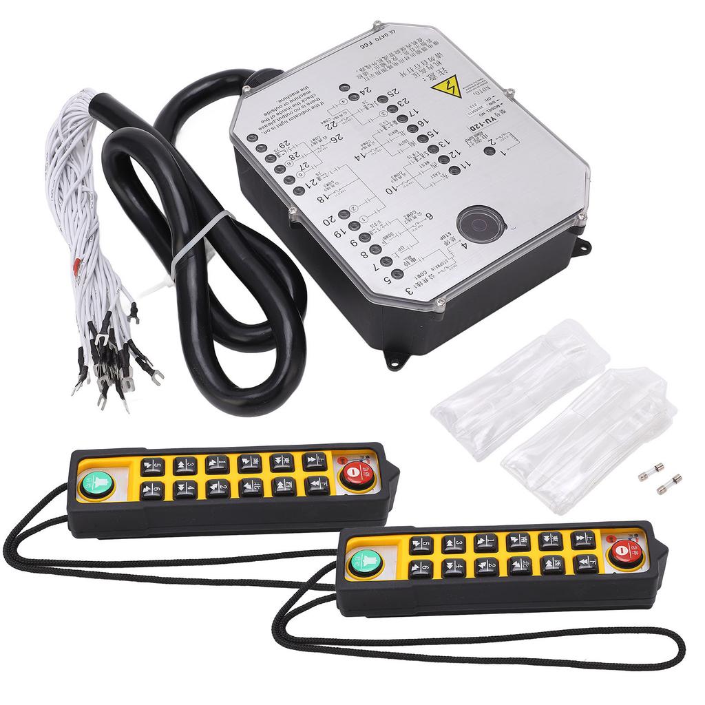Double Handle Electric Crane Remote Controller Waterproof Industrial Transmitter Receiver AC220V