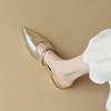 Fashion Slides Low Heel Sandals Gold Woman Slippers Pointed Toe Shoes For Women Outside Eva Top Designs 2024 Luxury Premium Price