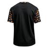 Herren Freizeit Corduroy Kurzarm T-Shirt Leicht Atmungsaktiv Rundhals Oberteil mit Halloween Print Ärmeln und Kragen Design