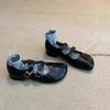Fashion Double Buckle Strap Tabis Shoes Ladies Solid Leather Mary Janes Low Heeled Flats Woman Trotters Loafers Barefoot Walking Shoes