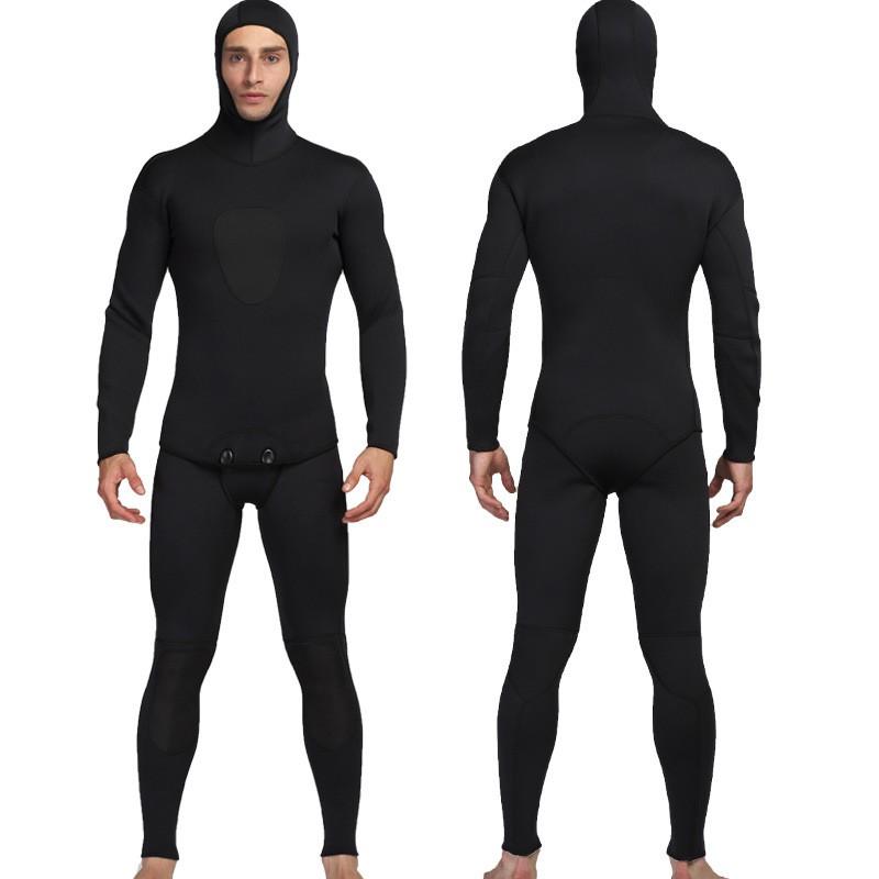 Mens 1.5mm 3mm Neoprene Wetsuit Set Two-Piece Diving Suit Snorkeling Swimming Water Sports Spring Fall