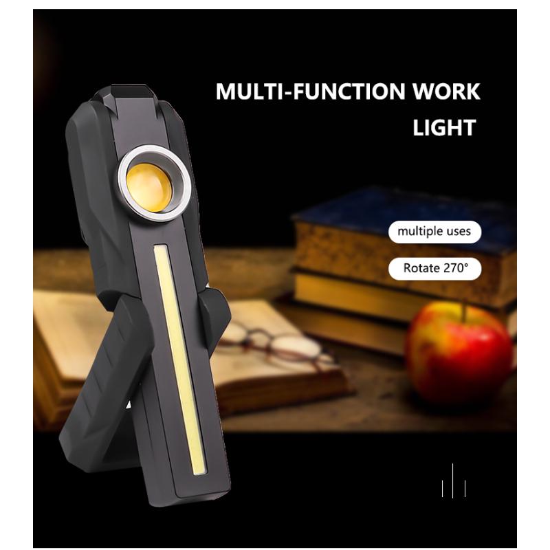 Rechargeable LED+COB Work Light Portable Magnetic Folding USB Charging Handheld Flashlight
