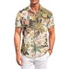 Camicia Casual da Uomo a Maniche Corte, Vestibilità Larga, con Stampa Hawaiana