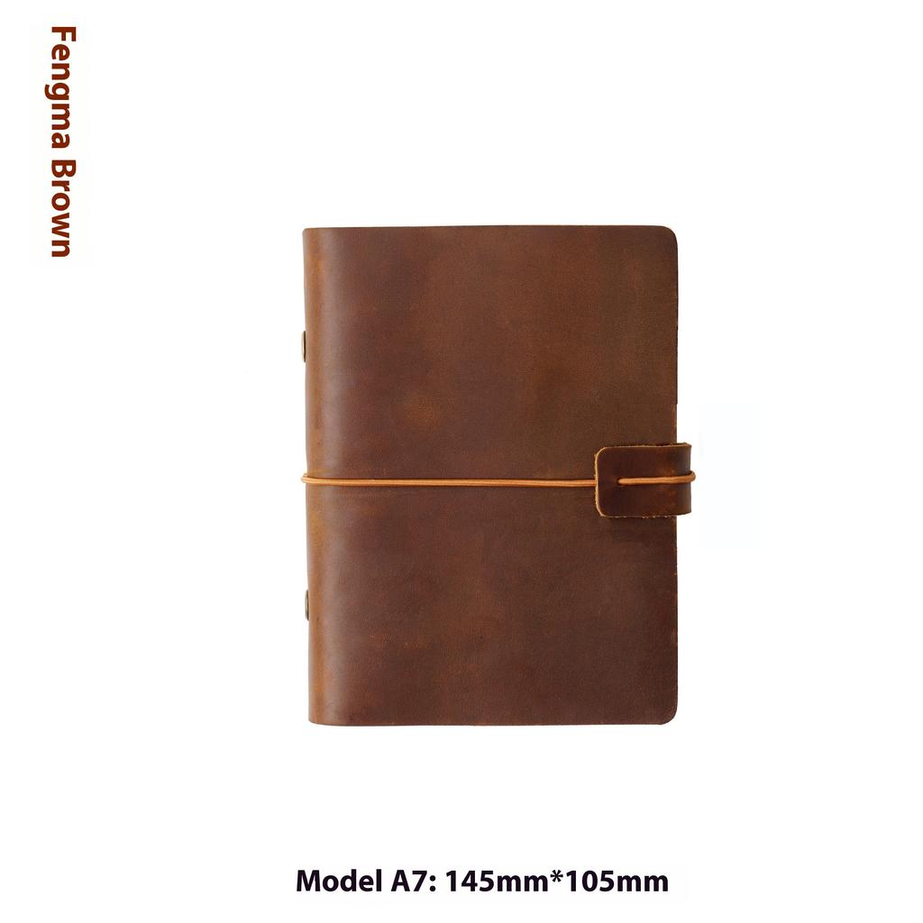 Handmade First Layer Cowhide Book Genuine Leather Hand Account Binder Notebook Retro Nostalgic Travel Diary