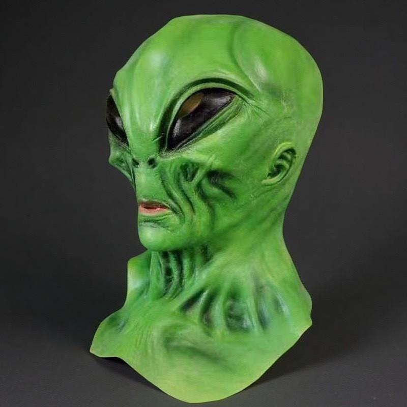Green Alien Latex Mask Halloween Cosplay Horror Party Prop Costume Events