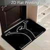 1pc Black Background Easy Line Drawing of Falling Person Fun Line Print Doormat, Non-Slip And Machine Washable Large Size Floor Mat, Indoor Flannel Ca