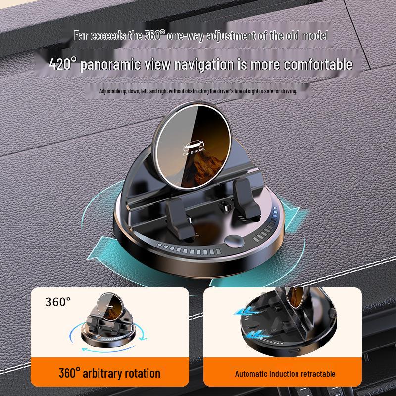 Intelligente 15W Schnelllade-Handyhalterung fürs Auto mit Anti-Rutsch-Silikon & 360° Drehung